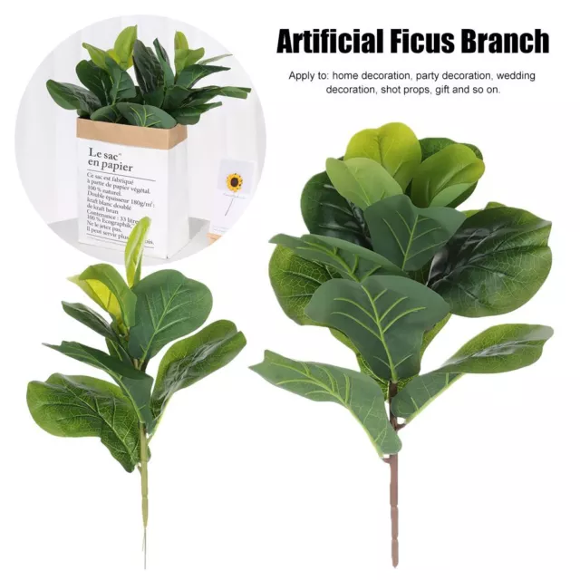 Ornament Fake Plants Faux Leaves Lifelike Greenery Artificial Ficus Branch