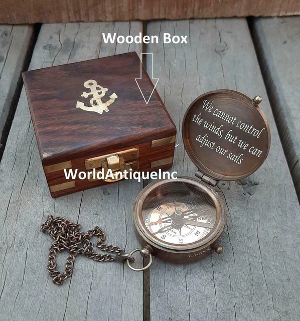 Antique Brass engraved Compass, Nautical Compass, Best For Christmas Gift