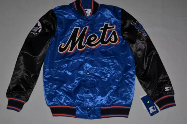 Starter New York Mets  Varsity Satin Full-Snap Jacket Patches All Sizes