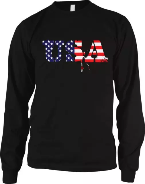 USA Flag United States of America Patriotic Stars Stripes Long Sleeve Thermal