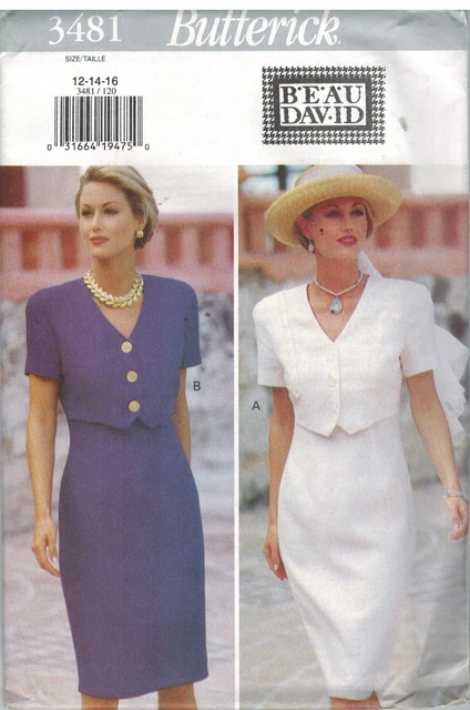 3481 UNCUT Vintage Butterick SEWING Pattern Misses BEAU DAVID Design Dress OOP