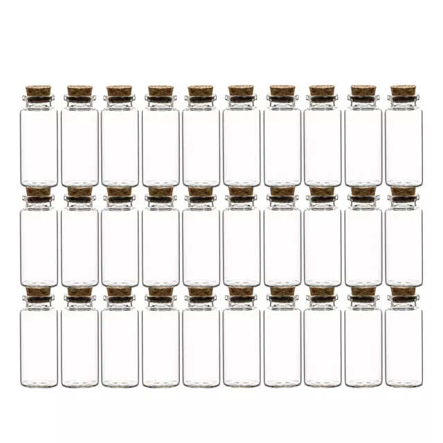 30er Set Mini Gewürzgläser mit Korken-Deckel 30ml klein Vorratsgläser Glas Dosen