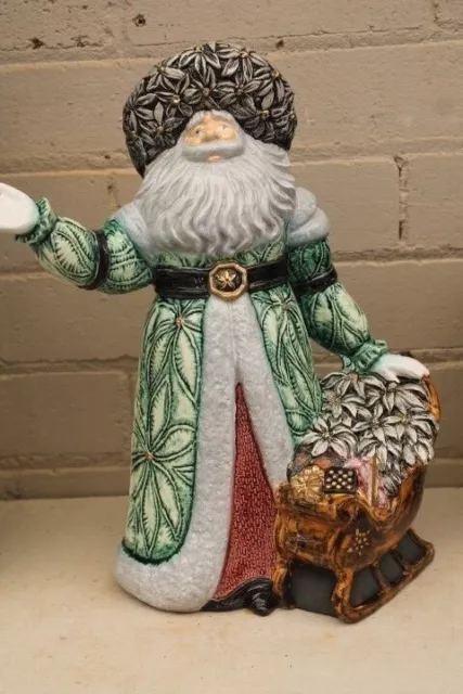 Pottery fired large, Santa clause, Christmas figurine 37cm Australian made