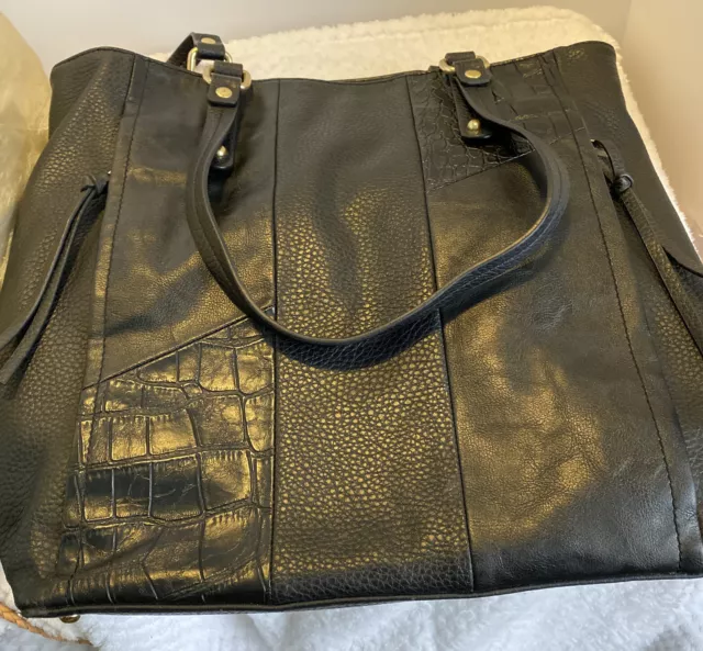 relic by fossil handbag Noelle collection  black patchwork purse handbag