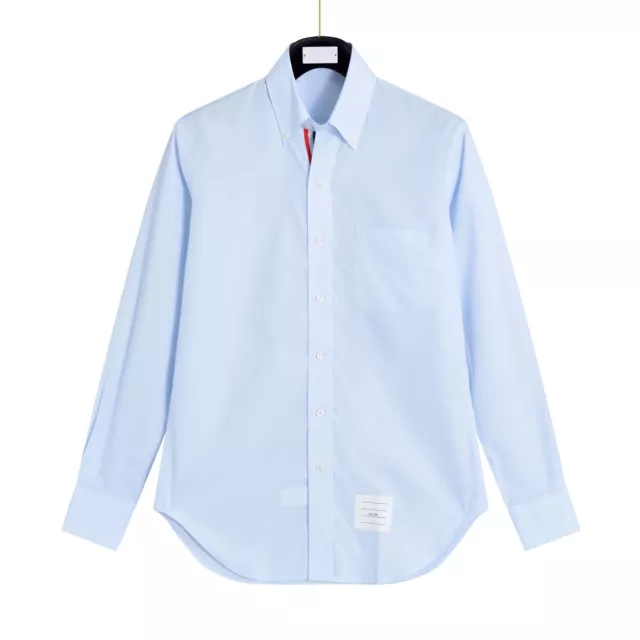 Thom Browne Men's and Women's White Shirt Embroidered Long Sleeved Top