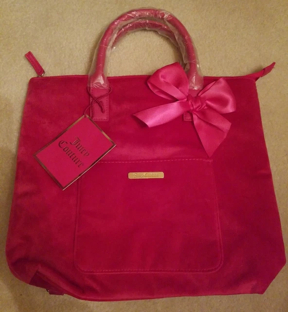 Juicy Couture Dark Pink Velvet Convertible Backpack Purse