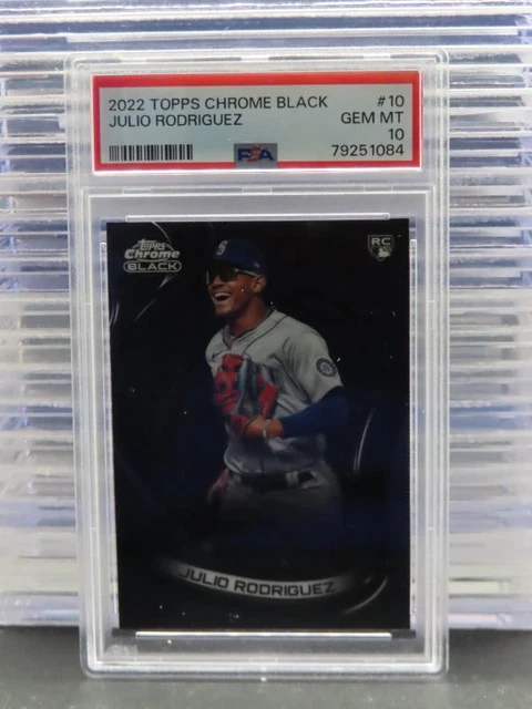 2022 TOPPS CHROME Black Julio Rodriguez Rookie Card RC #10 PSA 10 ...