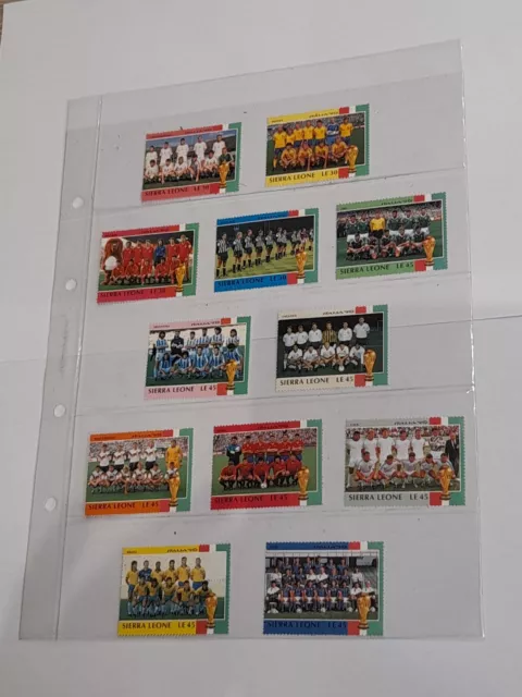 sierra leone - italia 90 - 12 francobolli nuovi - mnh - su foglio marini