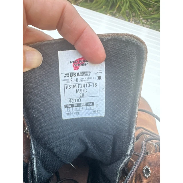 Wing99 RED WING MEN'S Sz 10 DynaForce 4200 Waterproof 8