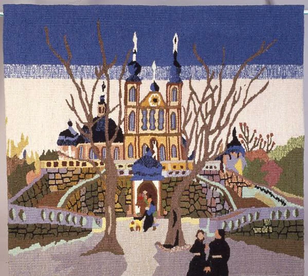 Wandbehang Gobelin John St. John "Die Kirche", 70 x 80 cm Neu