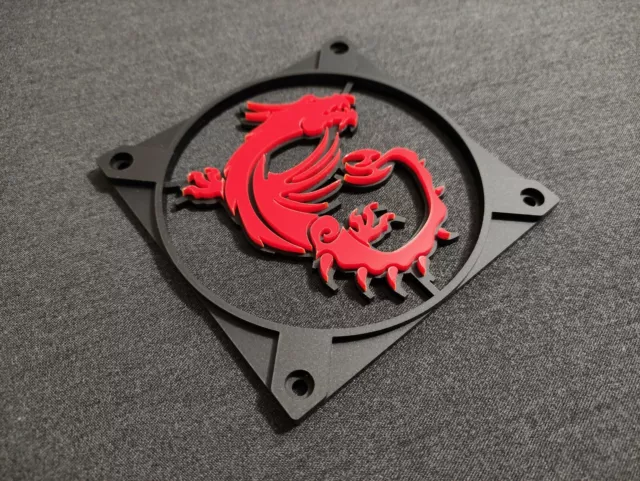 120mm Fan Grill Cover / Dual Layer / MSI GAMING DRAGON / PC Modding / Acrylic