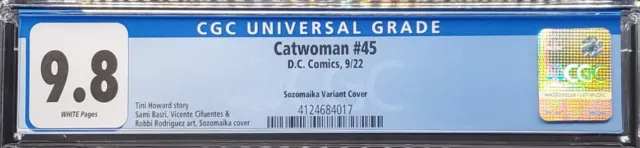 Catwoman 45 CGC 9.8 D.C. Comics, 9 /22.  1:25 Incentive Sozomaika Variant Cover 3