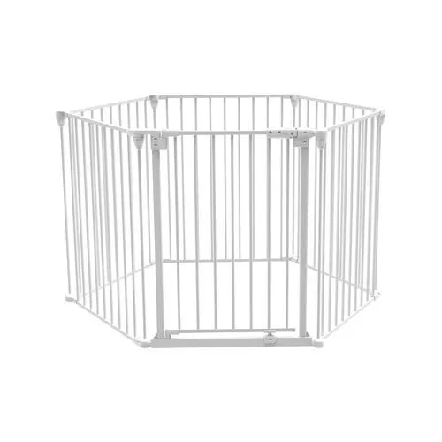 X-Large Steel Child Baby Safety Fireplace Screen Barrier Playpen + Gate