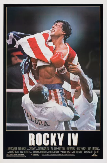 Rocky Iv 4 Sylvester Stallone Film 1985 Locandina Poster 45X32Cm Cinema