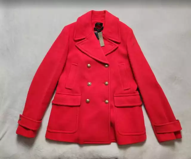 New women's J Crew Stadium Cloth Majesty Peacoat pea coat in Electric Red