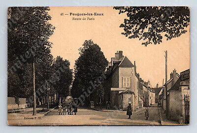Wd2 Postcard 1940's ?  Pougues Les Eaux Route De Paris FH Edition 025a