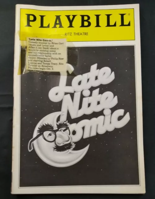 Late Night Comic Broadway Playbill 1987 Ritz Theatre New York NYC