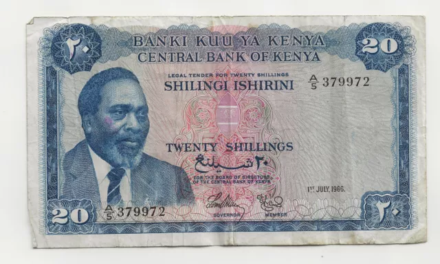 Kenya Billet 20 Shillings 01 July 1966