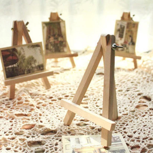 20 Mini Chevalets En Bois Naturel - Support Pour Menu, Photo, Carte - Déco Mariage, Bureau - 8x14.4cm