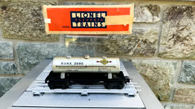 Lionel #2680 Sunoco Oil Tanker PreWar 1938-42 Fragile Box Toy Train As-Is