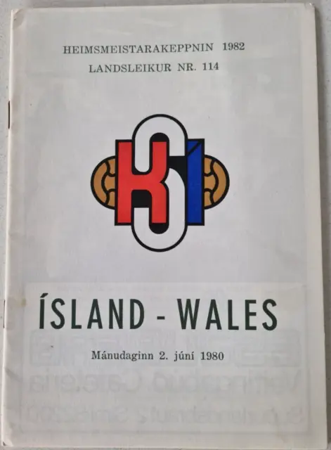 Iceland v Wales, World Cup Qualifier match programme, 2 June 1980