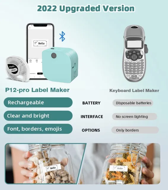 DYMO Label Maker with 1 Bonus Labeling Tapes | LetraTag 100H Handheld LabelMaker 2