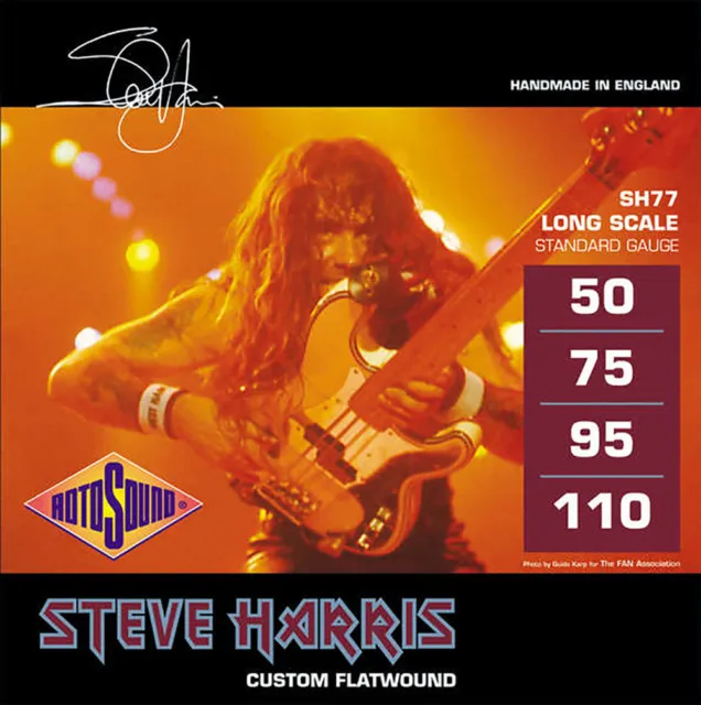 Rotosound SH77 Steve Harris Monel Flatwound Bass Guitar Strings 50-110