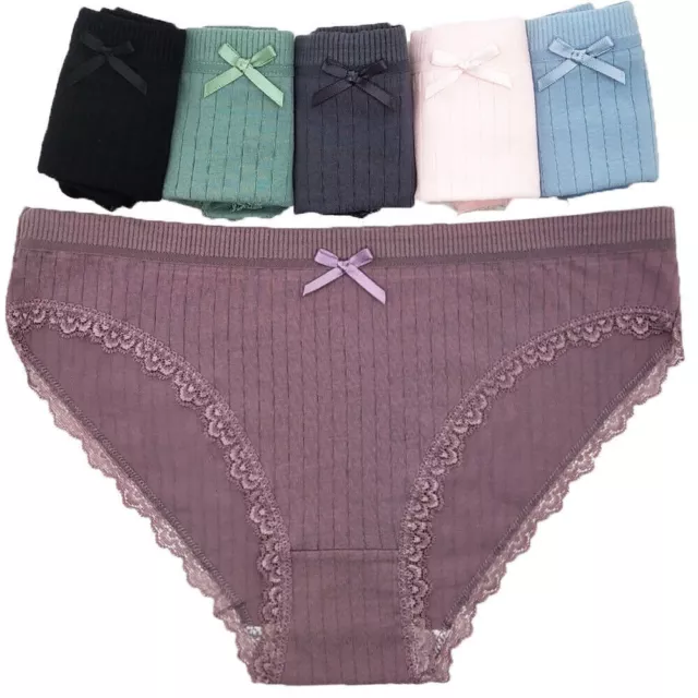 6 PACK WOMENS Cotton Knickers Ladies Sexy Lace Bikini Underwear Seamless  Panties £6.89 - PicClick UK