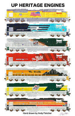 Wisconsin & Southern Locomotives 11"x17" Railroad Poster Andy Fletcher signed 