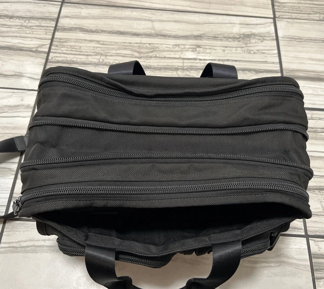 TUMI ALPHA Briefcase Black Ballistic Nylon Expandable File Laptop Bag 26141DH 10