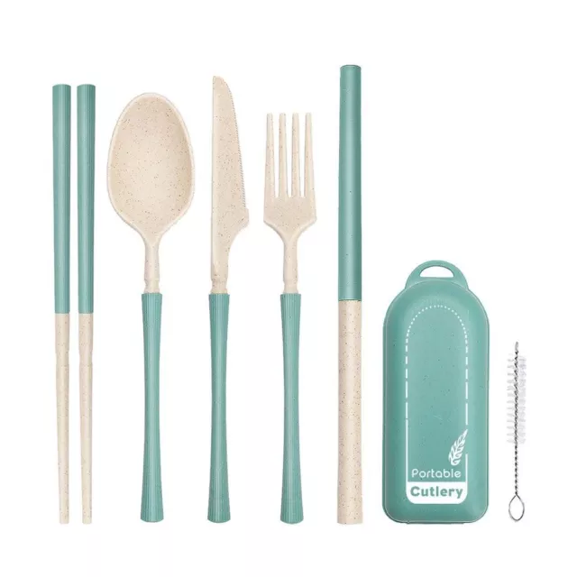 Cutlery Set Tableware Knives Fork Spoon Chopsticks Straw Set Dinnerware Set