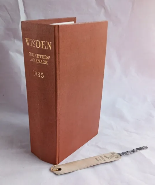 1935 Wisden Cricketers' Almanack Rebound with Original Wrappers and Bat Bookmark