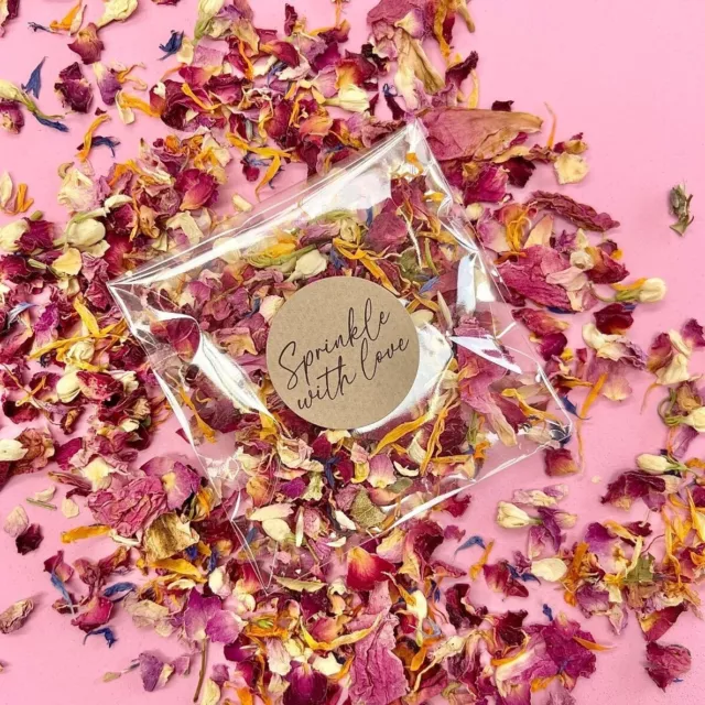 Red Rose Petal Natural Biodegradable Wedding Confetti Dried Petal Bags PACKETS