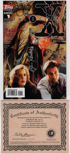 X-FILES ANNUAL 1 Topps Comics 1995 SIGNED by CHARLES ADLARD and Stefan Petrucha