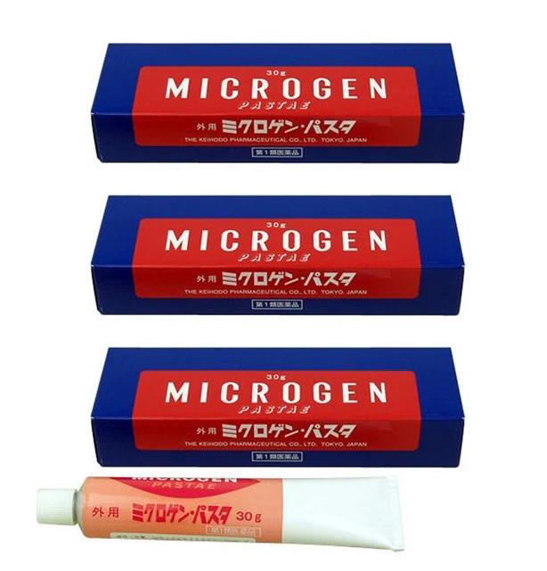 JUEGO DE CREMA DE CRECIMIENTO DE VELLO CORPORAL MICROGEN PASTAE 30 g × 3 para cejas barba cabello pecho