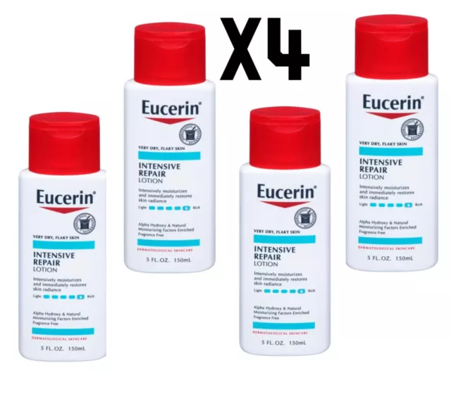 Loción de reparación intensiva Eucerin sin fragancias hidratante natural sin fragancias paquete de 4 oz