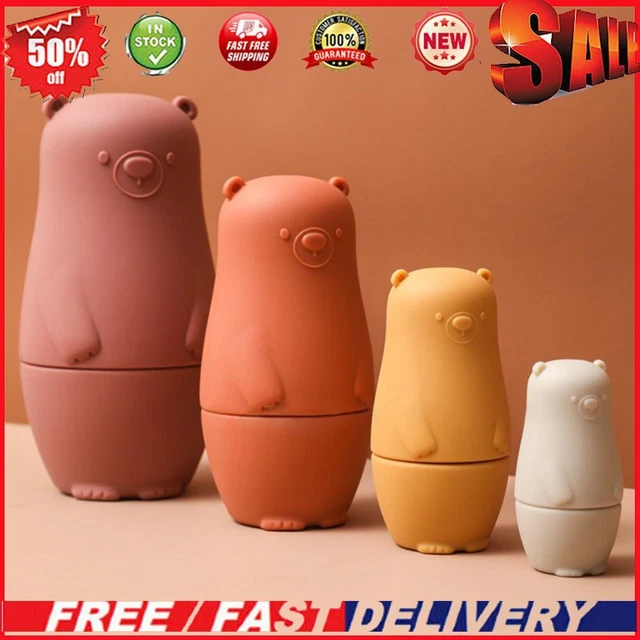 Color Size Matching Toys Gifts Montessori Toy for Boys Girls (Red Bear)