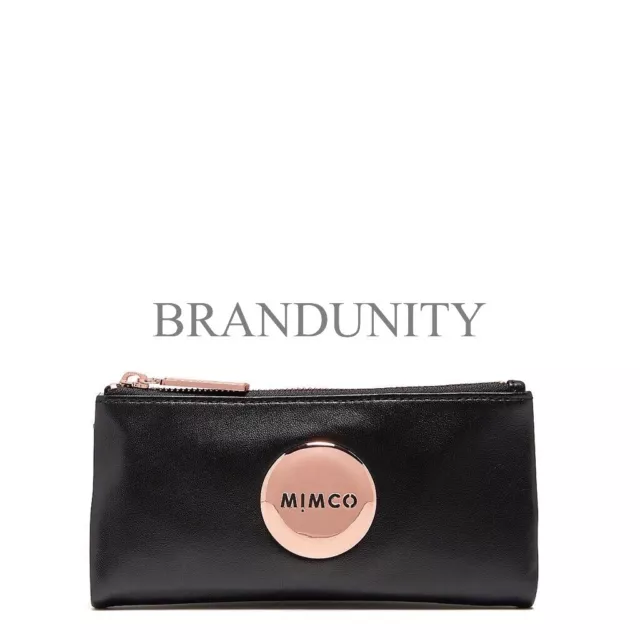 Mimco MIM FOLD Wallet Clutch Purse BNWT RRP$179 BLACK roseogld Free Post