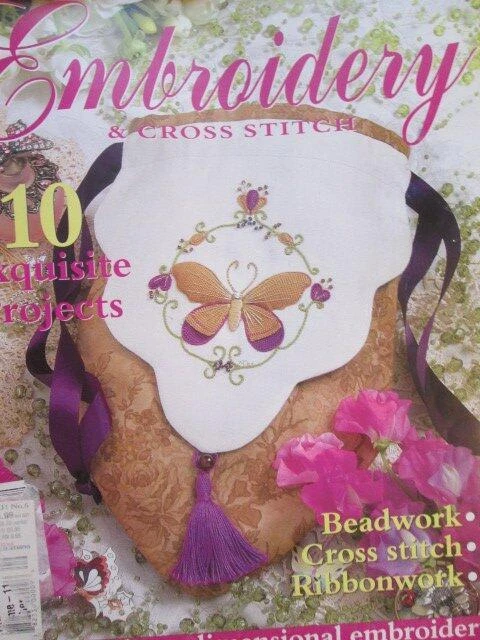 Embroidery & Cross Stitch Volume 11 #6 Magazine-Butterflies/Delphinium Daze Pt 1