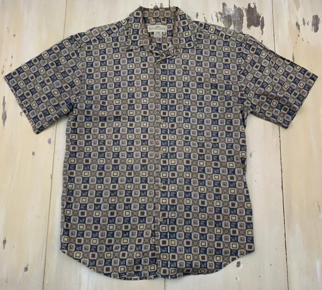 NATURAL ISSUE - Vtg 90s Paisley Geometric Button Up Dad Skate Shirt, Mens LARGE