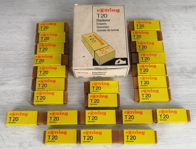 Rotring T 20 - Lotto 24 Gomme Nuove - Made In Germany - Vintage