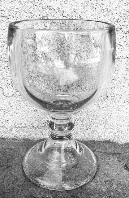 Large 14 oz Vintage Clear Glass Schooner HEAVY THICK GOBLET Beer Glass