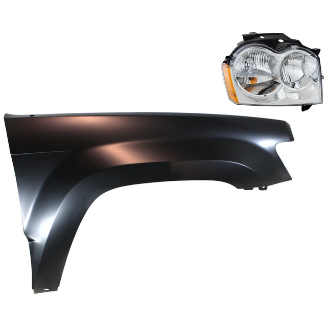 Headlight Driving Head light Headlamp Kit Passenger Right Side Hand for Jeep