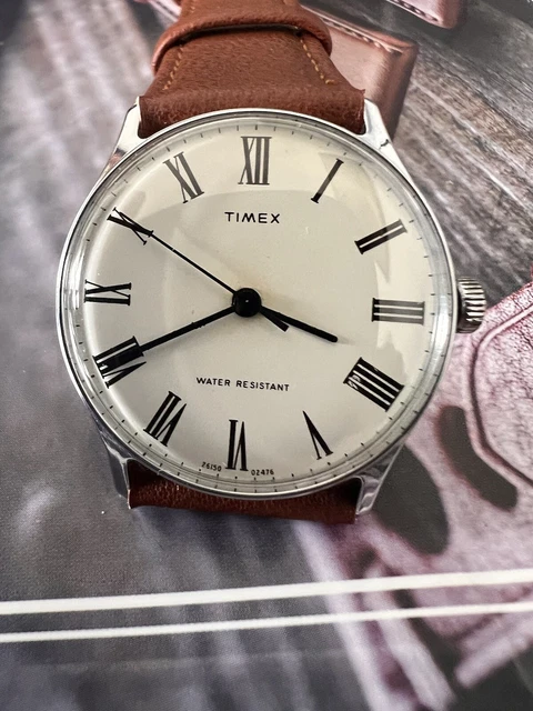 Montre Vintage Timex Plaqué Or - Bracelet Cuir - Mouvement Mécanique Homme/Femme