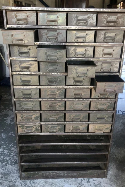 Vintage / Antique industrial Engineering 36 drawer cabinet - Beautiful Piece