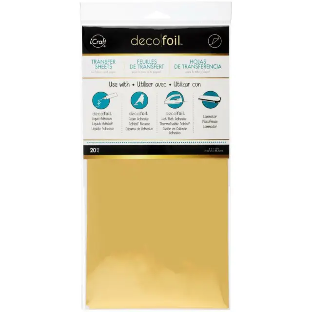 Deco Foil Transfer Sheet 6"X12" 20/Pkg - Gold