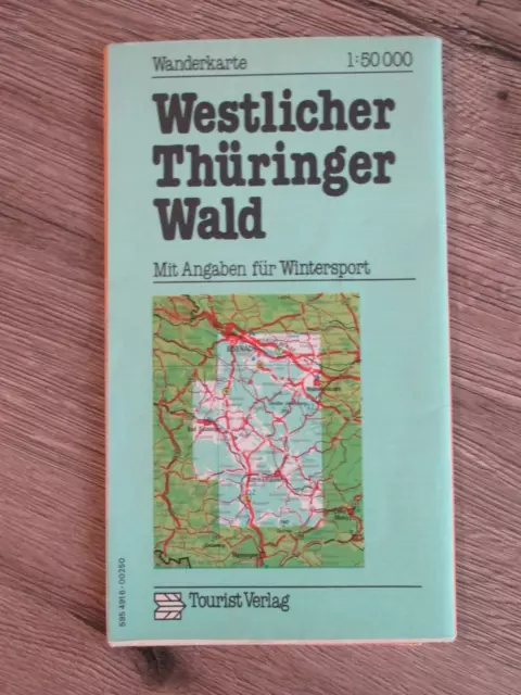 Westlicher Thüringer Wald - DDR Wanderkarte  VEB Tourist Verlag - M 1:50000