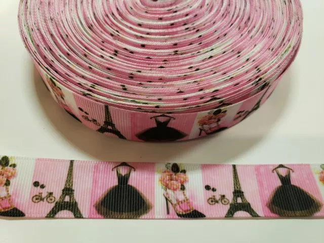 5 Yards 7/8" Printed Grosgrain Ribbon Hair Bow Supplies.