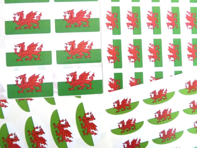 Galles Adesivi con Bandiera Gallese Dragon Etichette - Varie Forme E Dimensioni