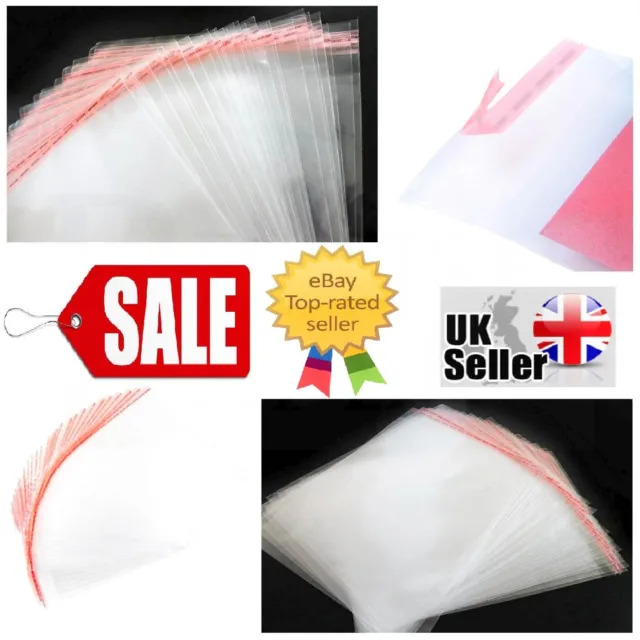 Clear Self Adhesive Seal Cellophane Plastic Bag Small Large For Card Sweet Cello 3